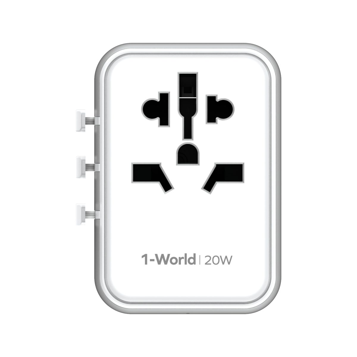 MOMAX 1-WORLD 20W 3 PORT AC TRAVEL ADAPTER