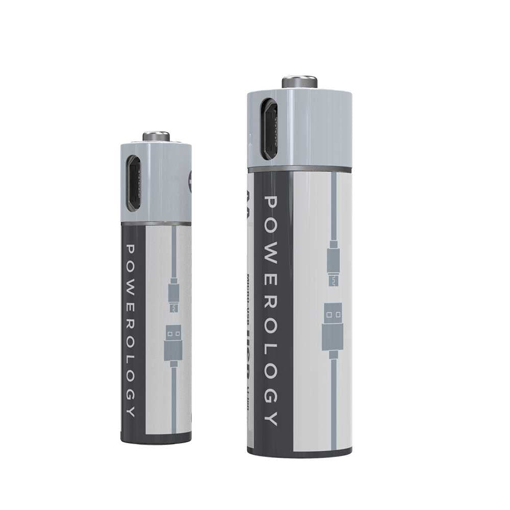 Powerology USB Rechargeable Lithium-ion Battery AAA 450mAh / 675mWh - 2pcs/Pack - TECH STREET