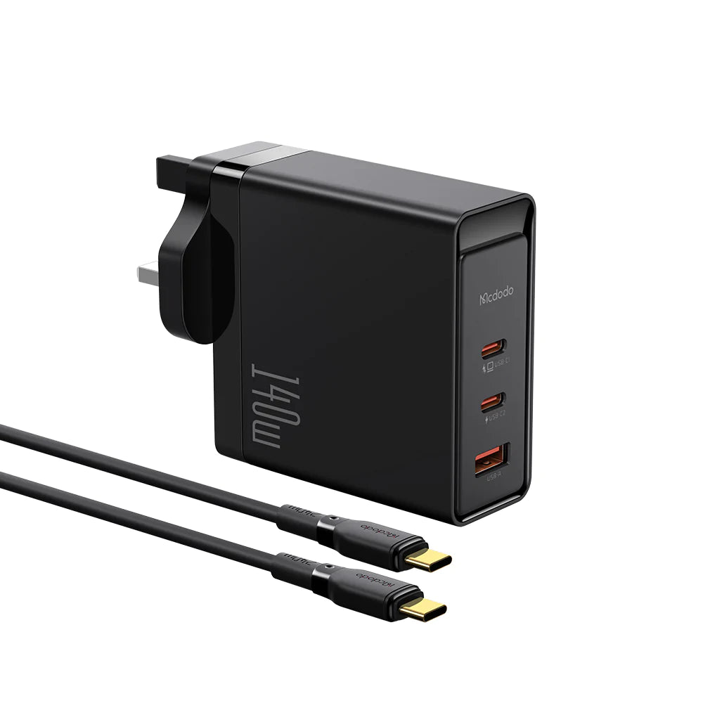 Mcdodo 140W GaN 5 Pro Dual Type-C + USB Fast Charger (UK plug)