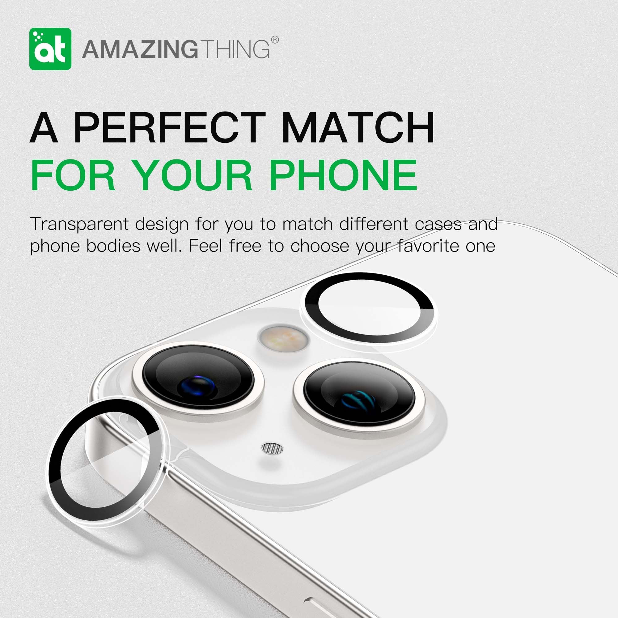 AMAZINGthing Pure Lens Protector Glass for iPhone 14 6.1/6.7 Plus