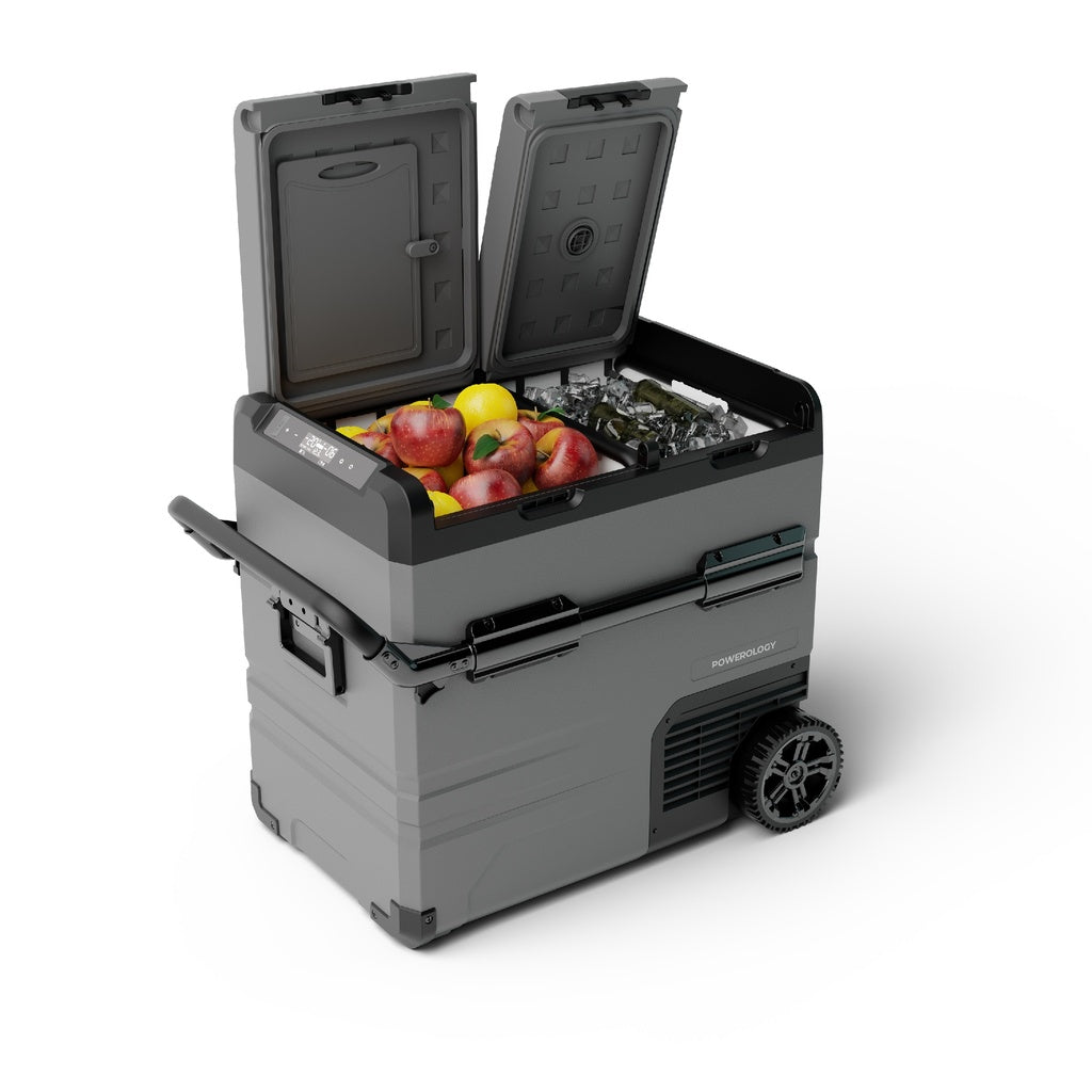 Powerology Smart Dual Compartment Portable Fridge & Freezer 15600 MAh 55L - Gray