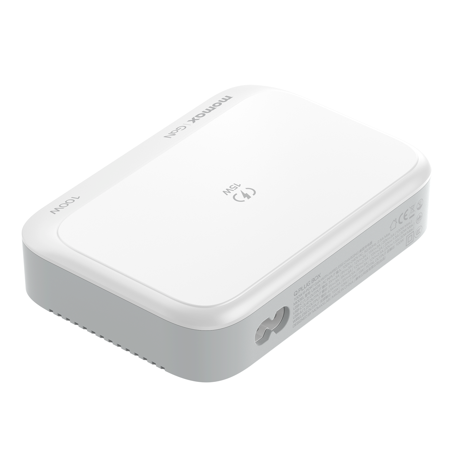 Momax Q.PLUG Box 6-Ports GAN with Wireless Charging