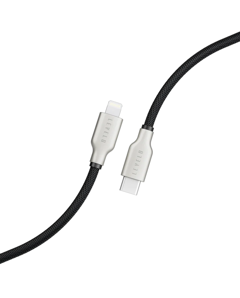 Levelo Polyester Braided Usb-C to Lightning cable 1.1m
