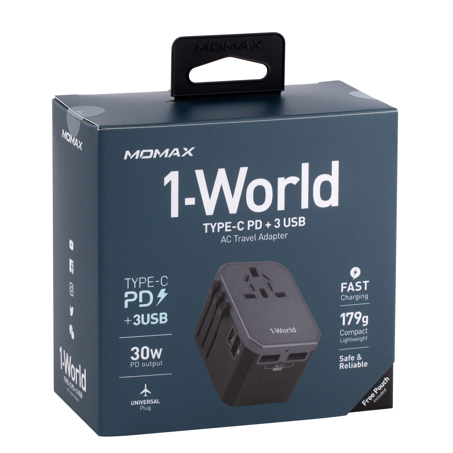 Momax 1 World Travel Adaptor 4-Port