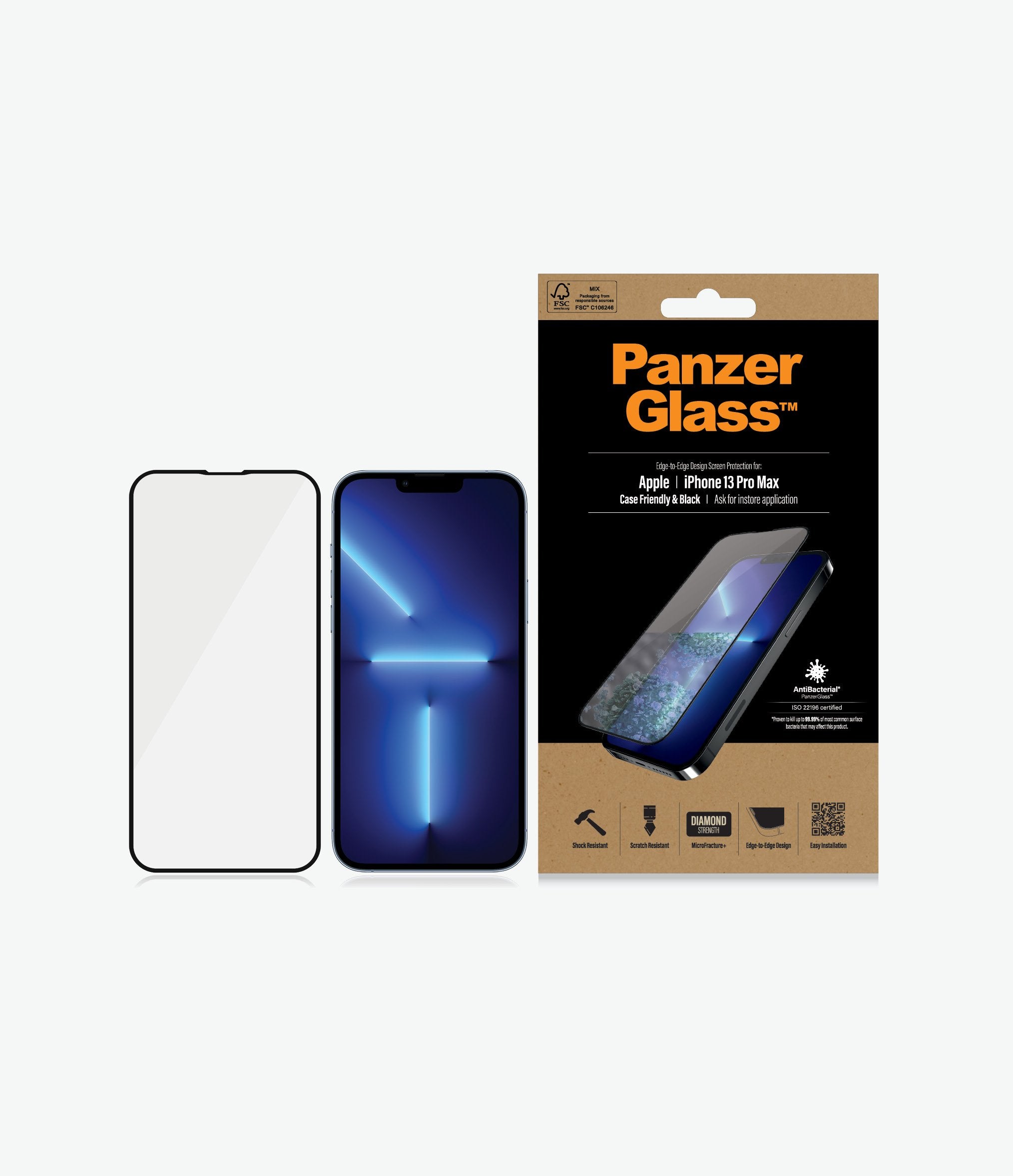 PanzerGlass Black Edge to Edge for iPhone 13 Pro Max - Clear