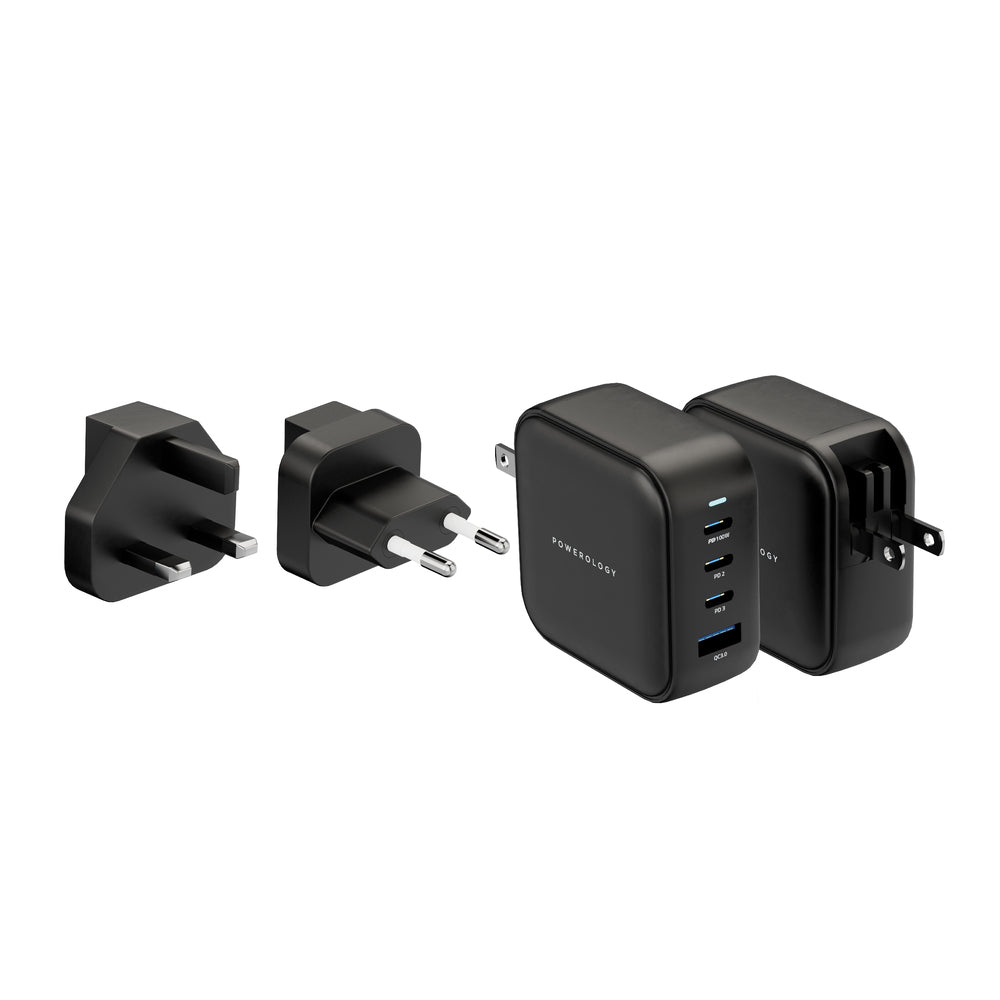 Powerology 3 Port PD + 1 QC3.0 GaN Wall Charger 100W