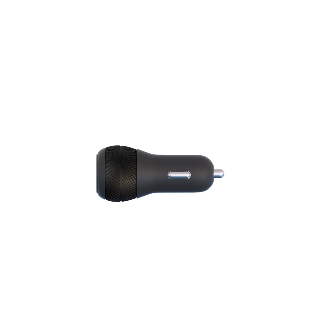 Powerology Dual Port Car Charger 32W USB 2.4A + PD 18W with Type-C to Lightning Cable 0.9M