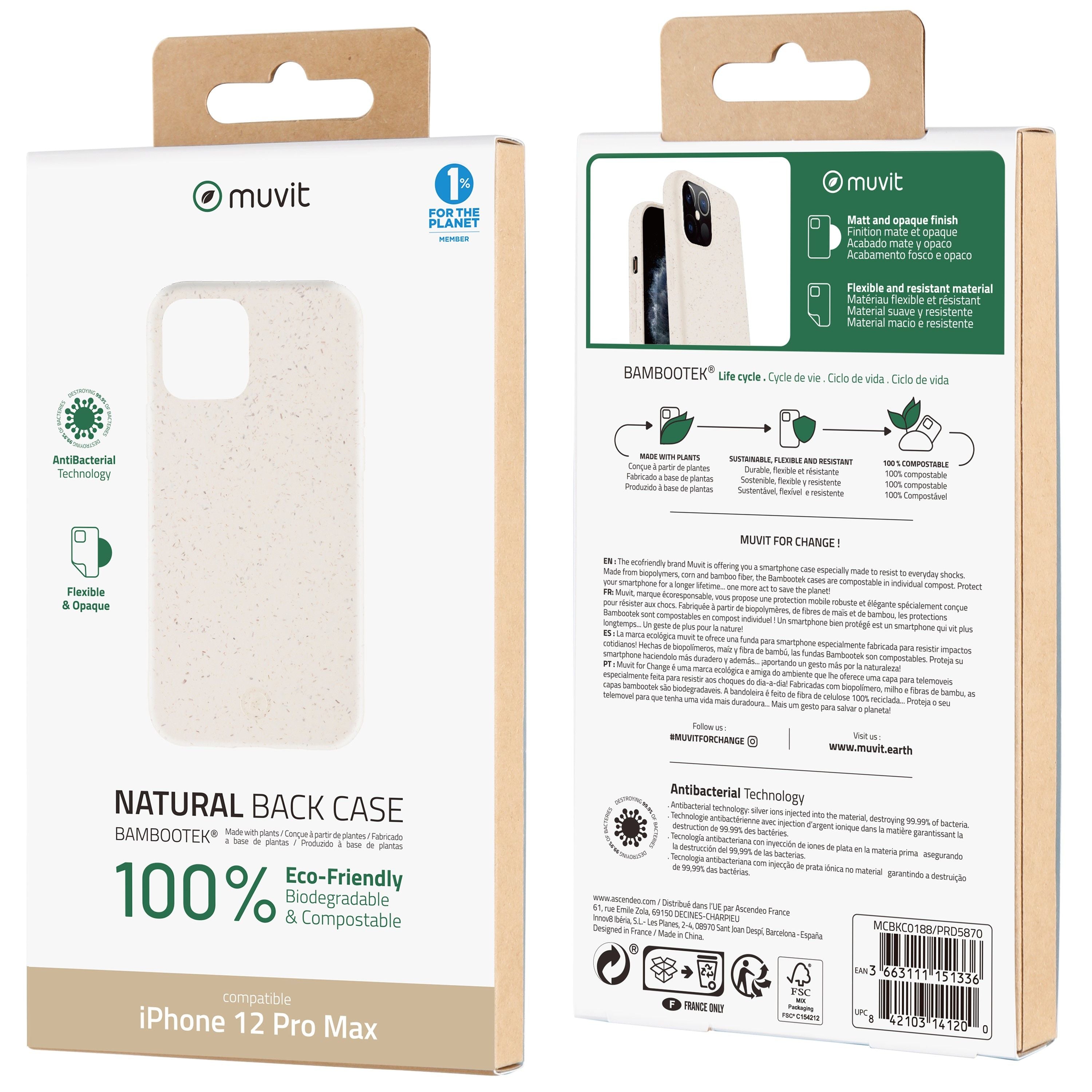 Muvit for Change Case Bambootek Cotton for iPhone 12 Pro Max - TECH STREET