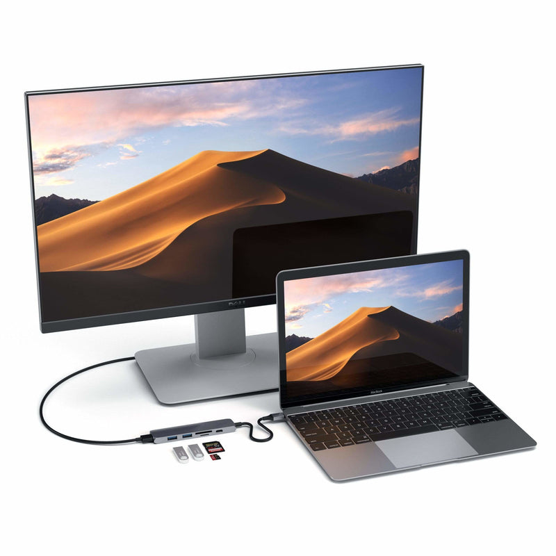 Satechi Hub Type-C Slim Multi-Port Adapter V2 - Space Grey - TECH STREET