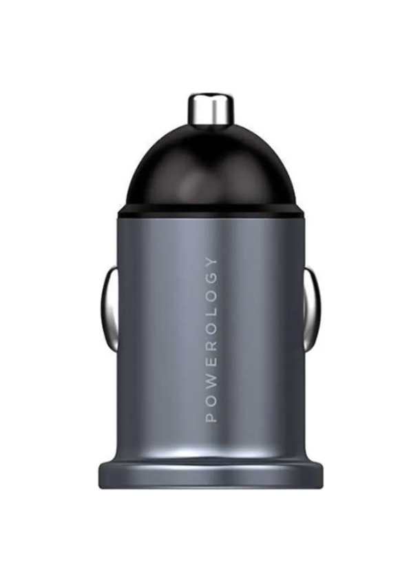Powerology Dual Port Aluminum Mini Car Charger 4.8A 24W - Black