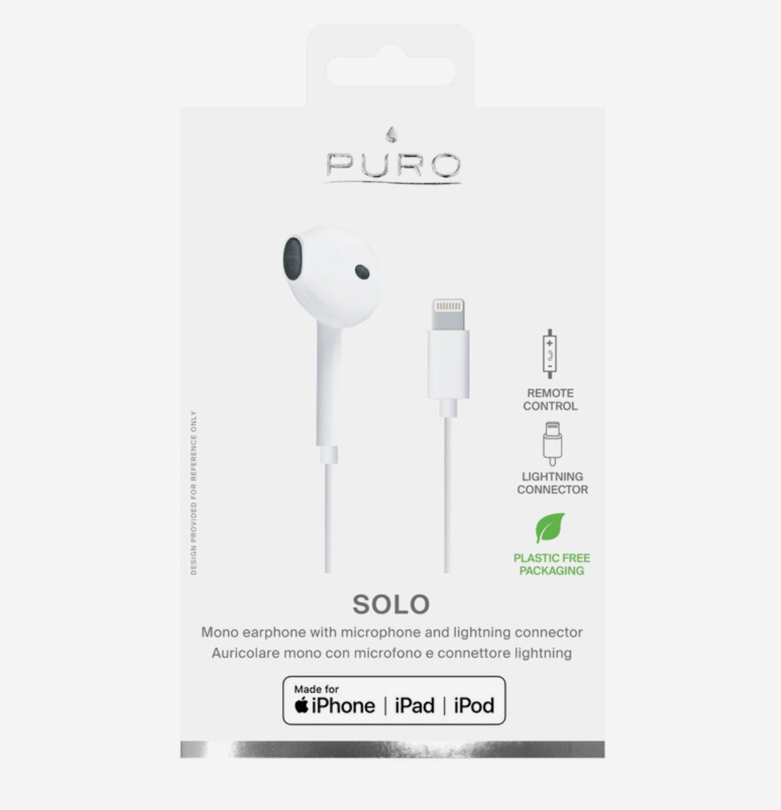 Puro Mono Earphone Solo - White