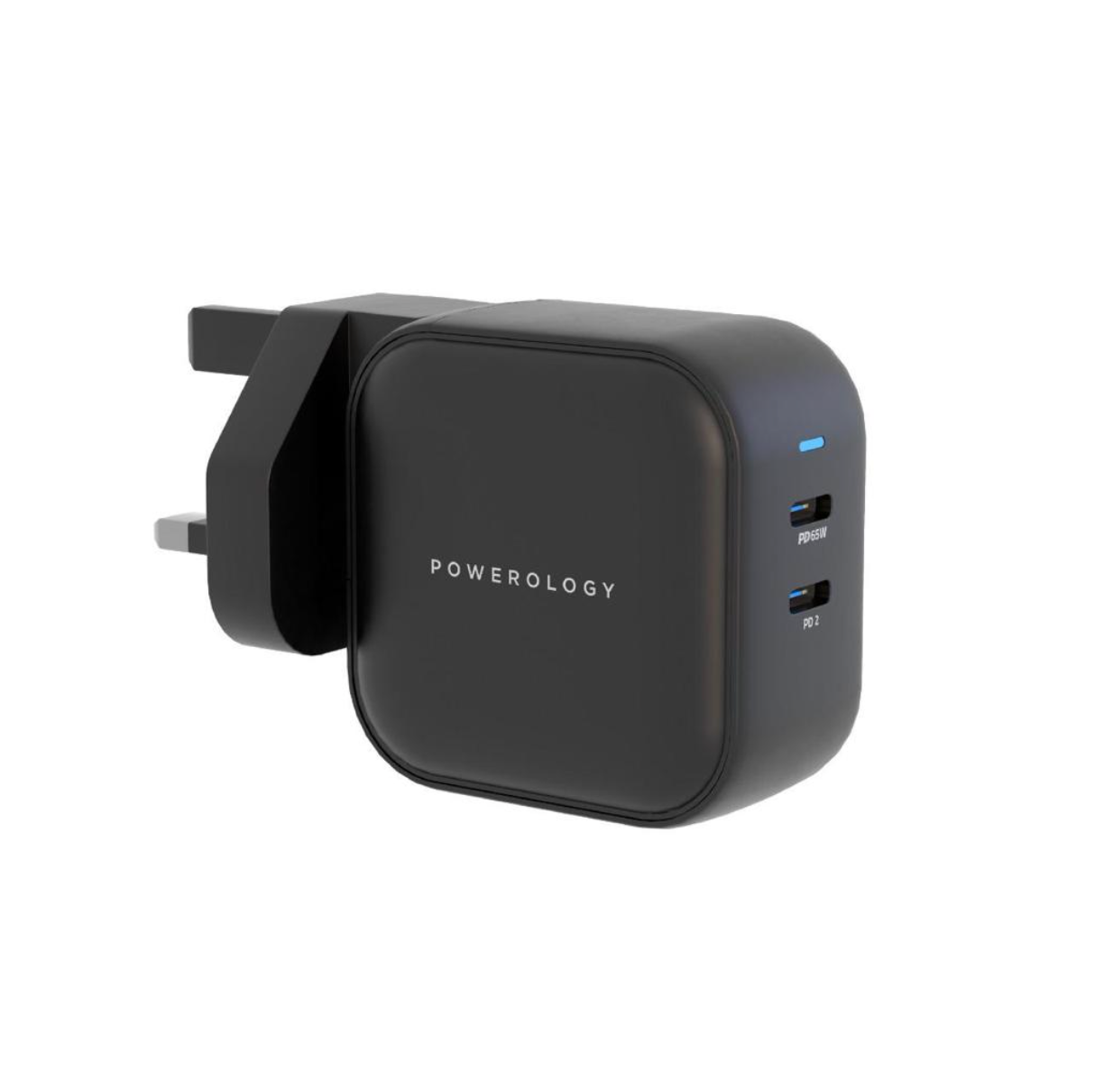 Powerology Dual Port PD GaN Wall Charger 65W