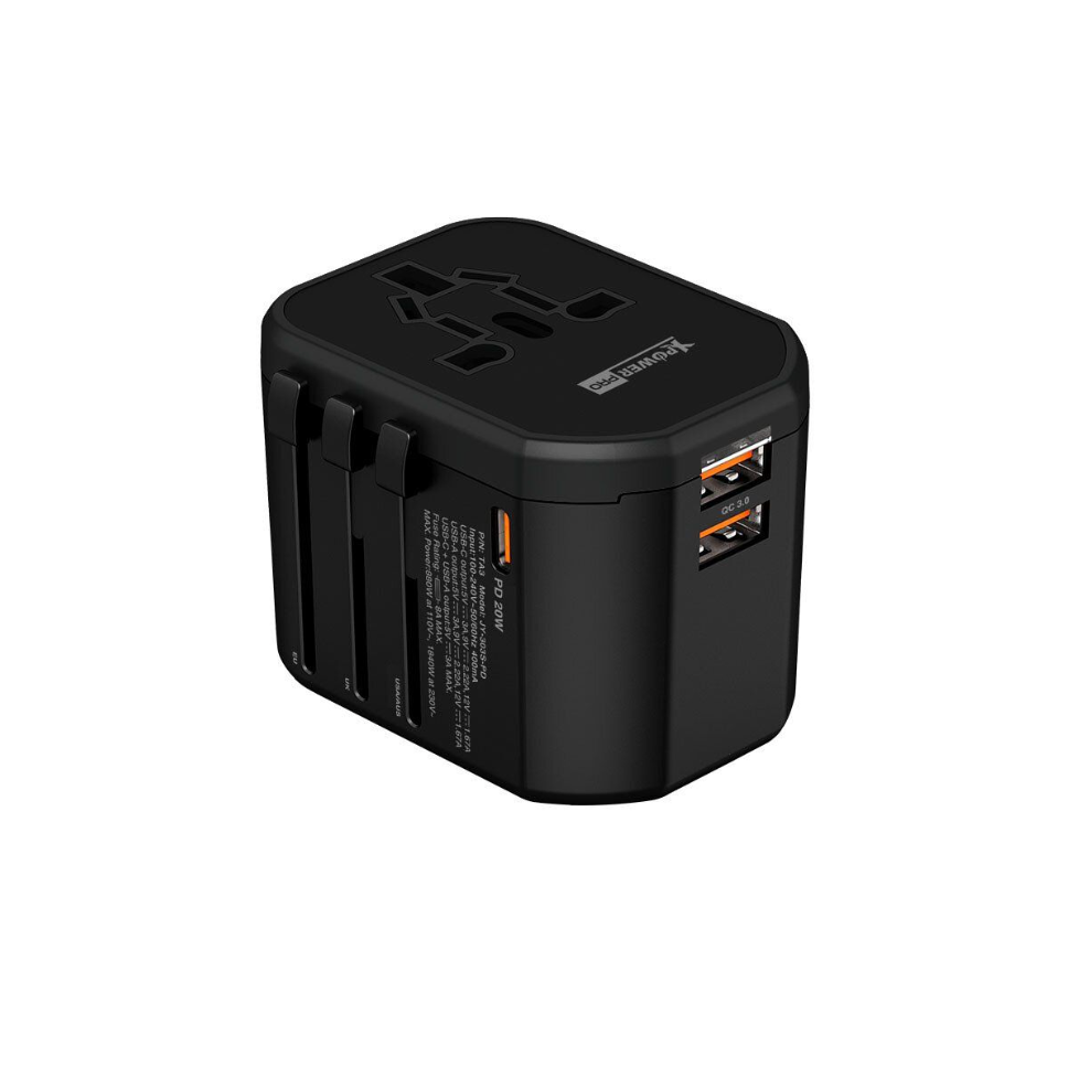XPower TA3 Travel Adapter 20W PD Black