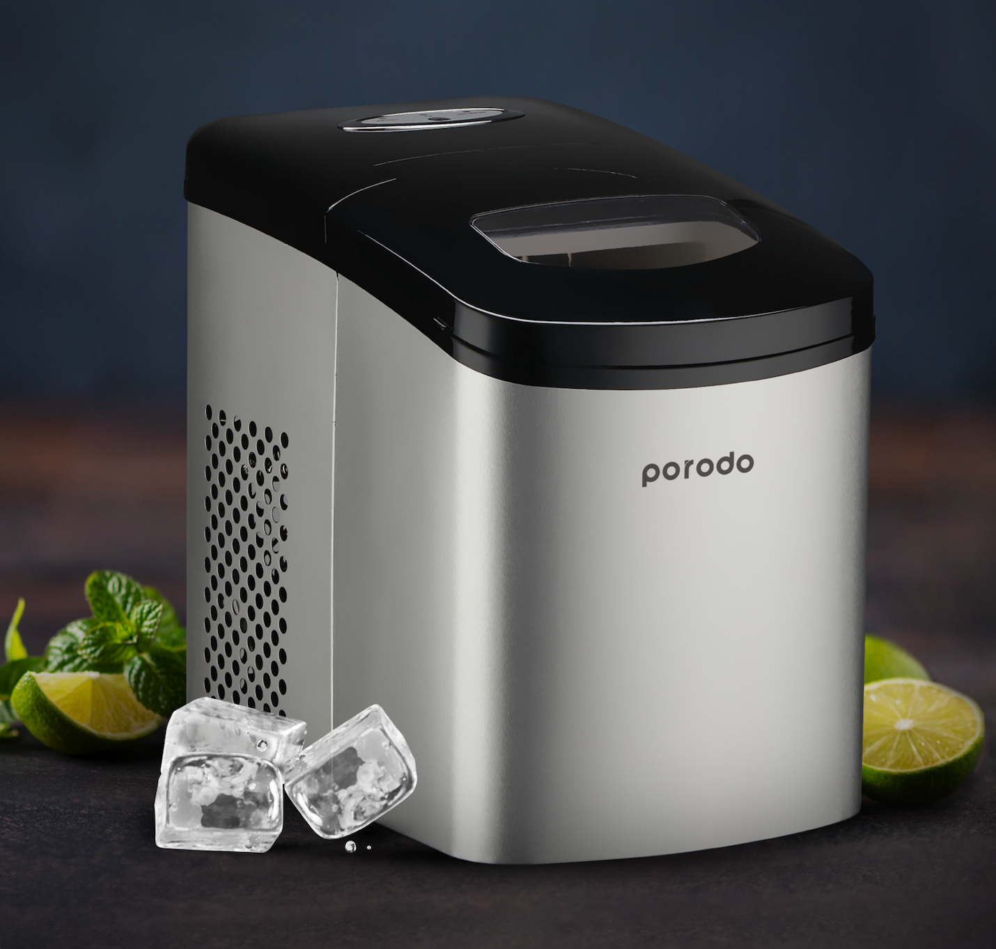 Porodo Lifestyle Ice Maker - Stainless Steel Black