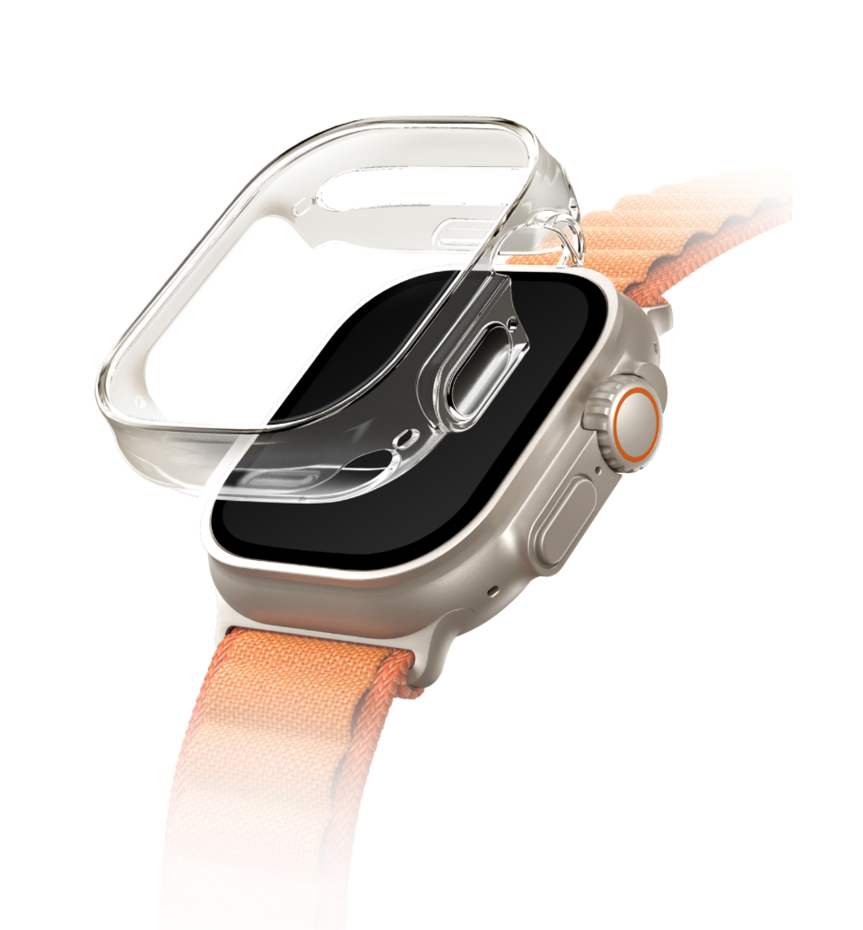 UNIQ GARDE HYBRID WATCH CASE WITH SCREEN PROTECTION 49MM-DOVE CLEAR