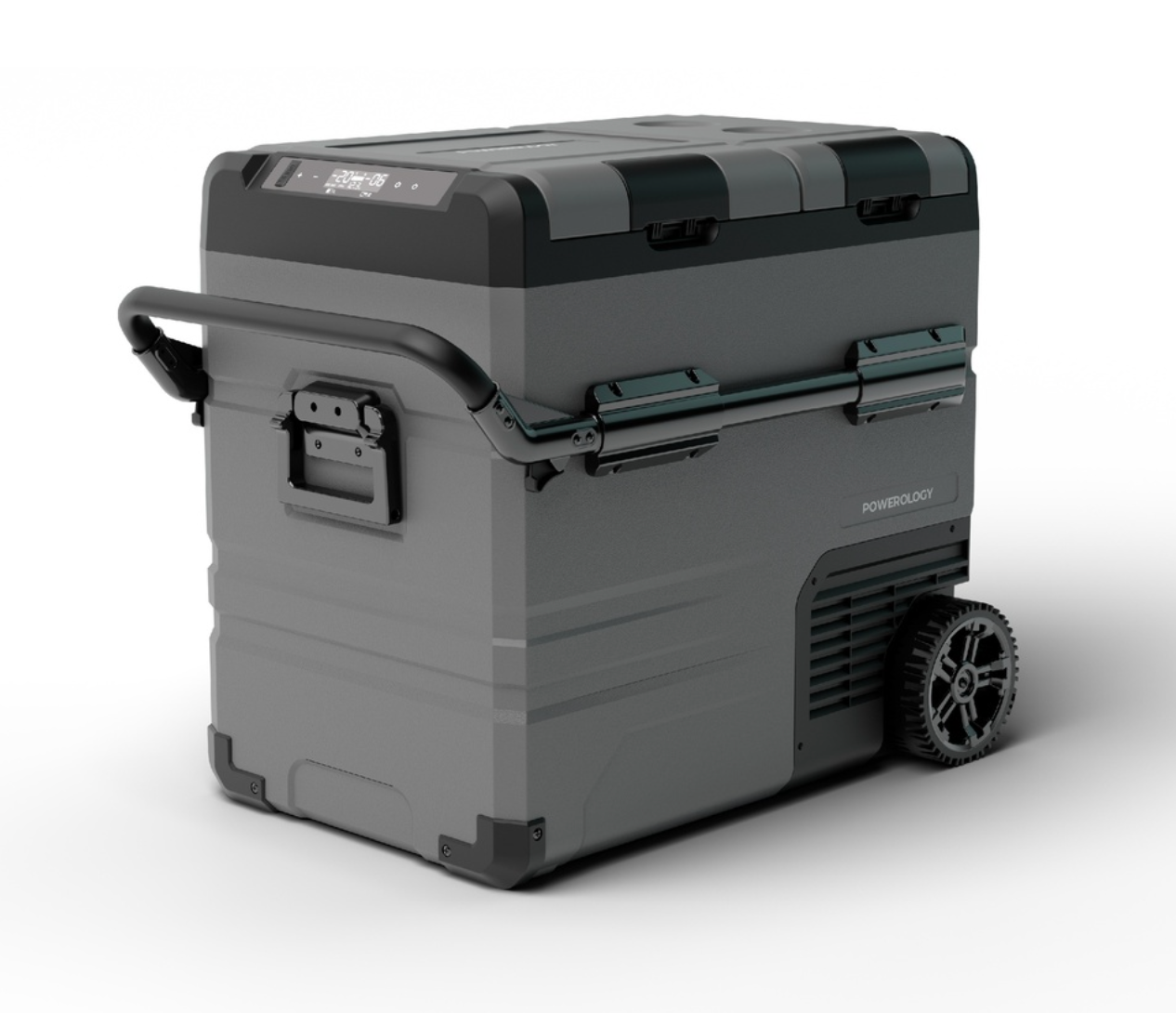 Powerology Smart Dual Compartment Portable Fridge & Freezer 15600 MAh 55L - Gray