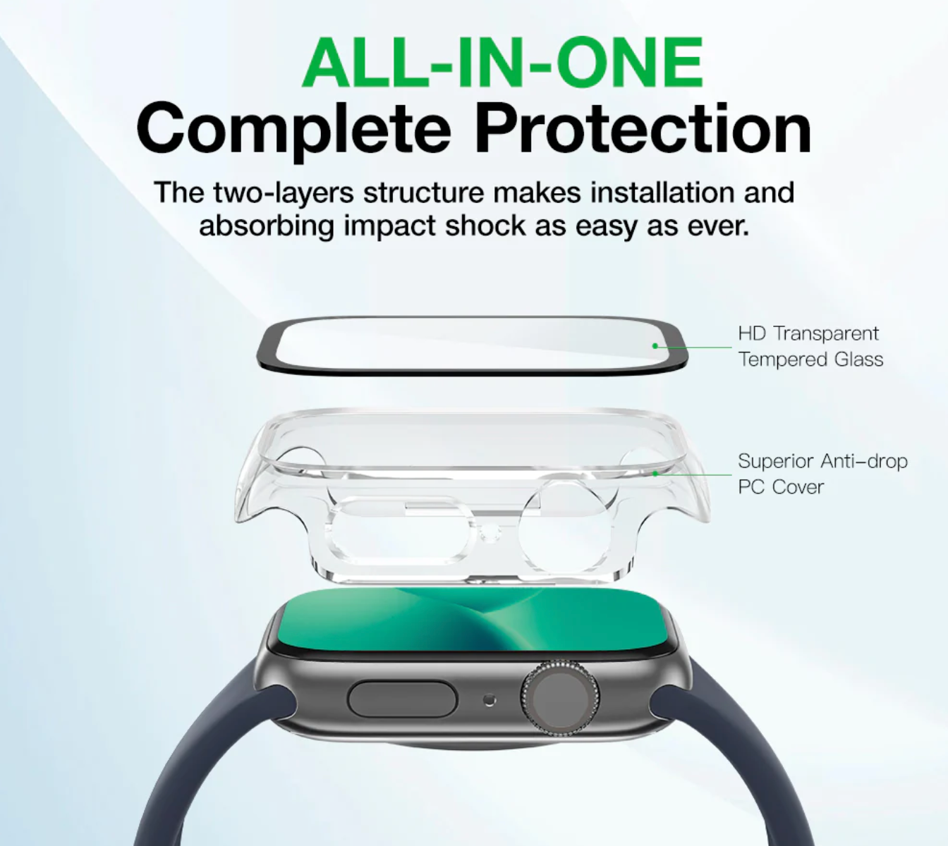 AMAZINGthing APPLE W SERIES 8 MARSIX BUMPER W/ GLASS 45MM