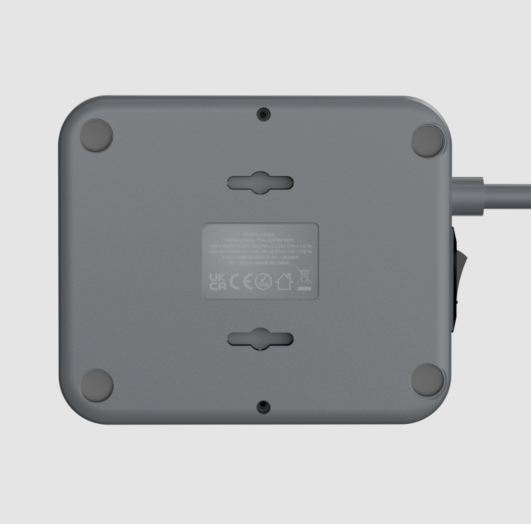 MOMAX ONEPLUG 4-OUTLET POWER STRIP WITH USB SPACE GREY