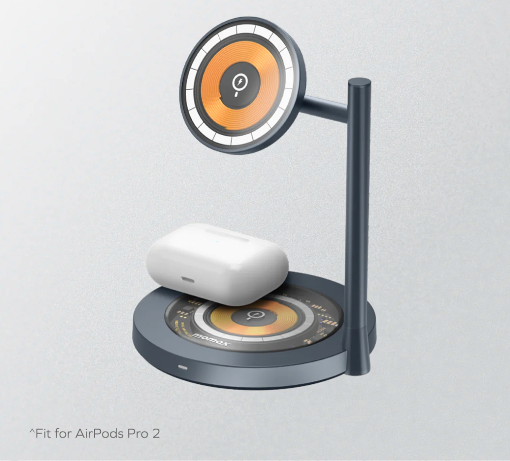 MOMAX Q.MAG DUAL 2 DUAL MAGNETIC WIRELESS CHARGING STAND BK