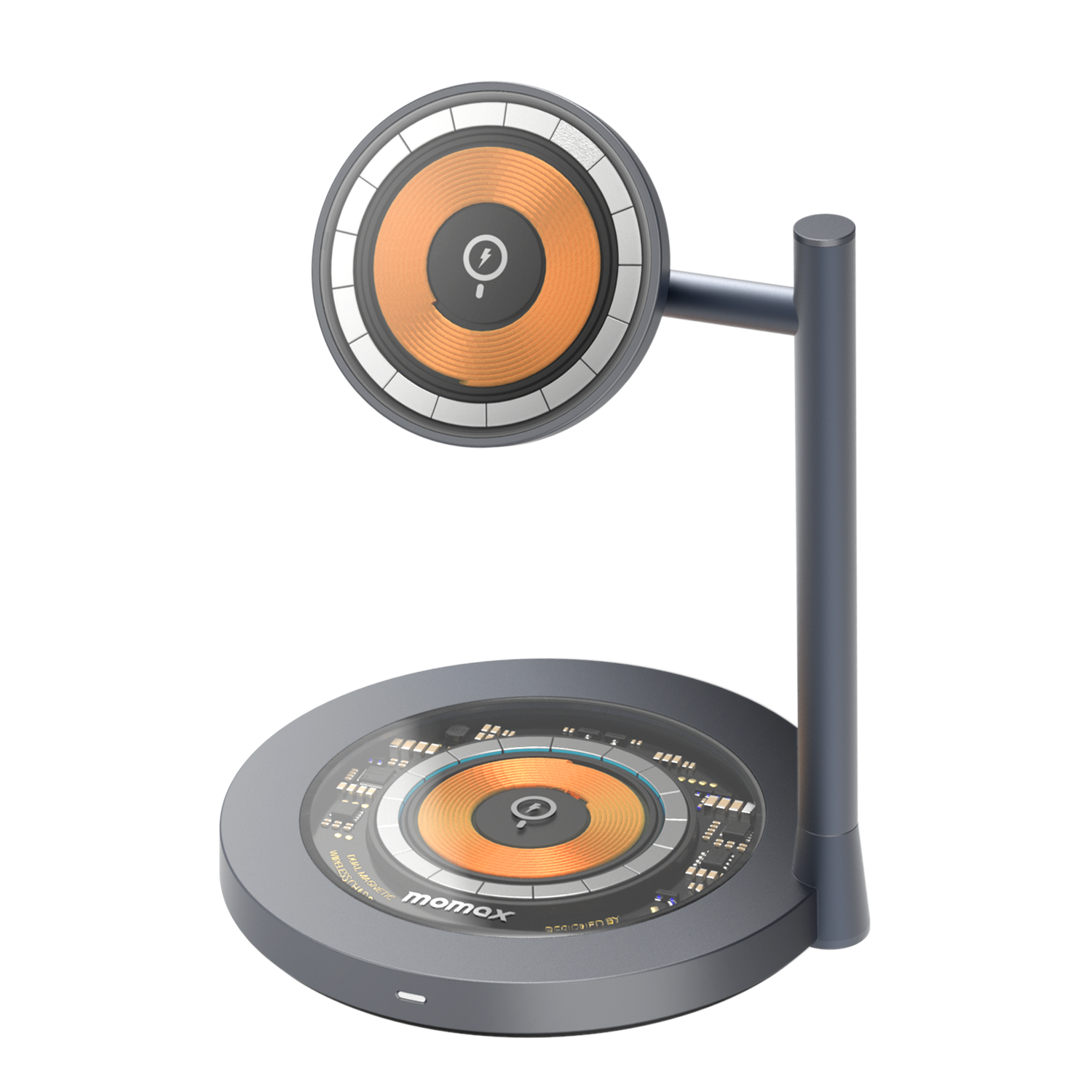 MOMAX Q.MAG DUAL 2 DUAL MAGNETIC WIRELESS CHARGING STAND BK