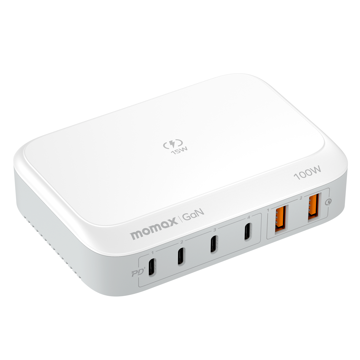 Momax Q.PLUG Box 6-Ports GAN with Wireless Charging