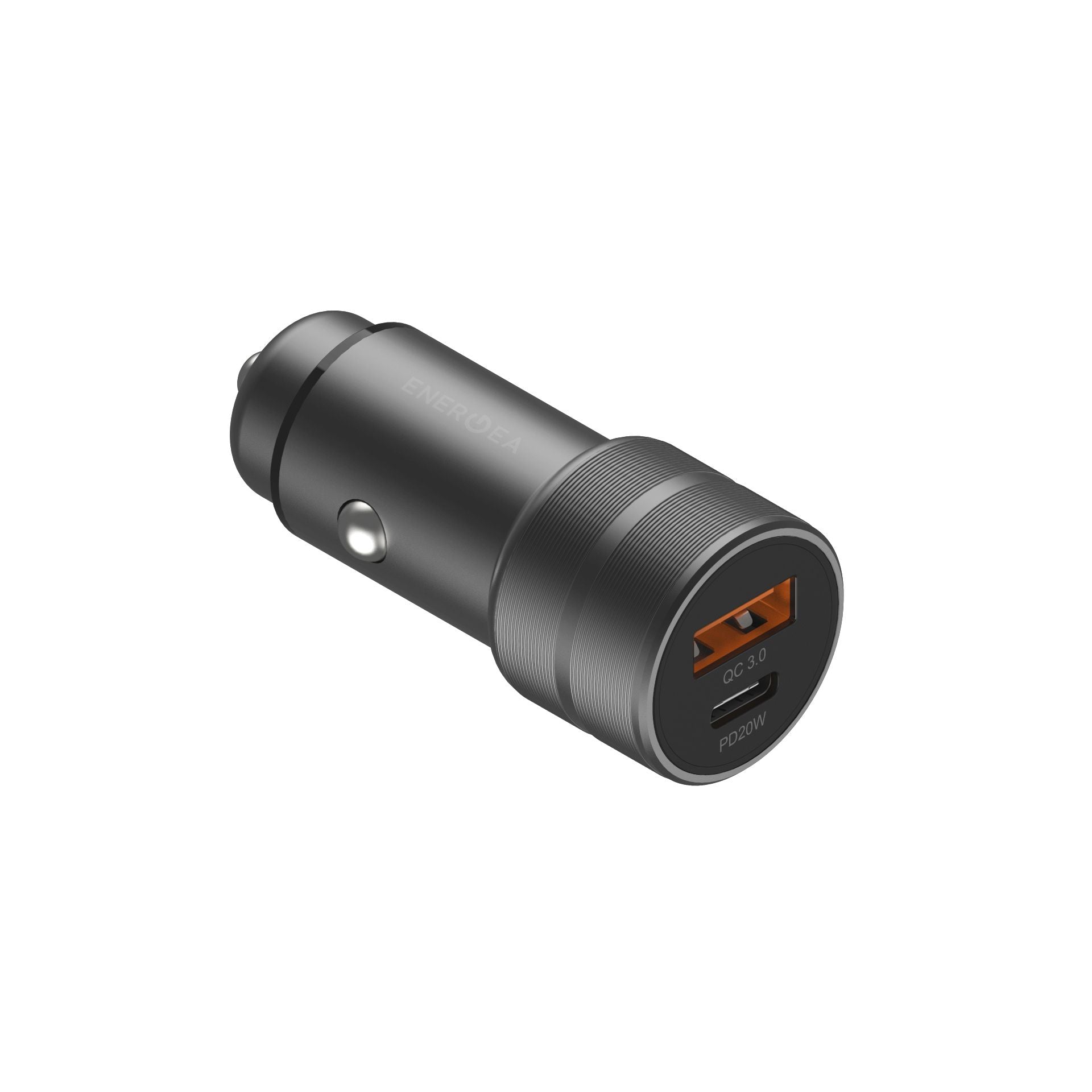 Energea Alu Drive Car Charger PD20+ USB-C + QC3.0 USB-A Duo Port Aluminium 38W
