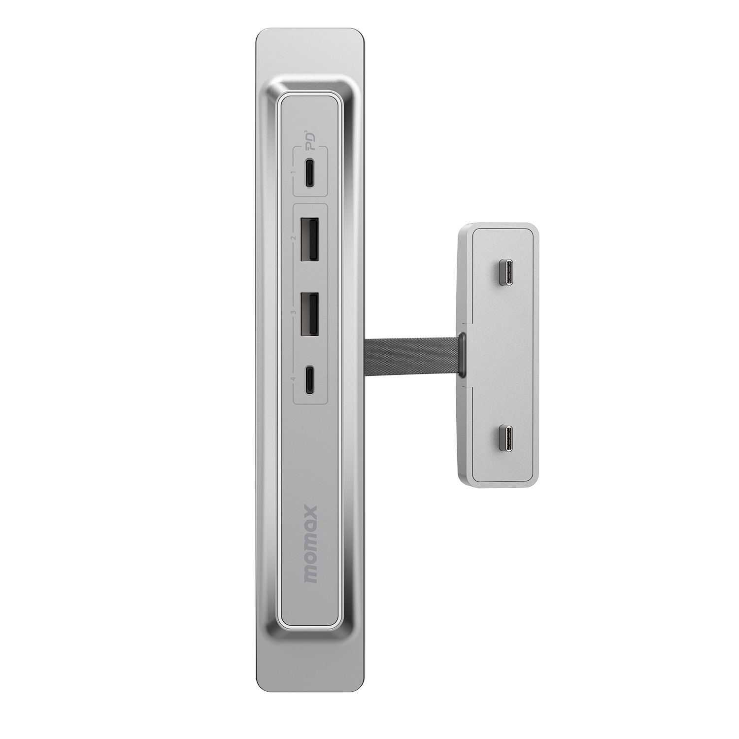 Momax OneLink 4-Ports USB Extender for Tesla - Silver