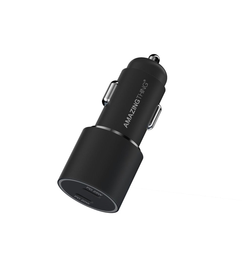 AMAZINGthing Speed Pro Car Charger 2-USB Type -C Ports 45W Q.C 3.0