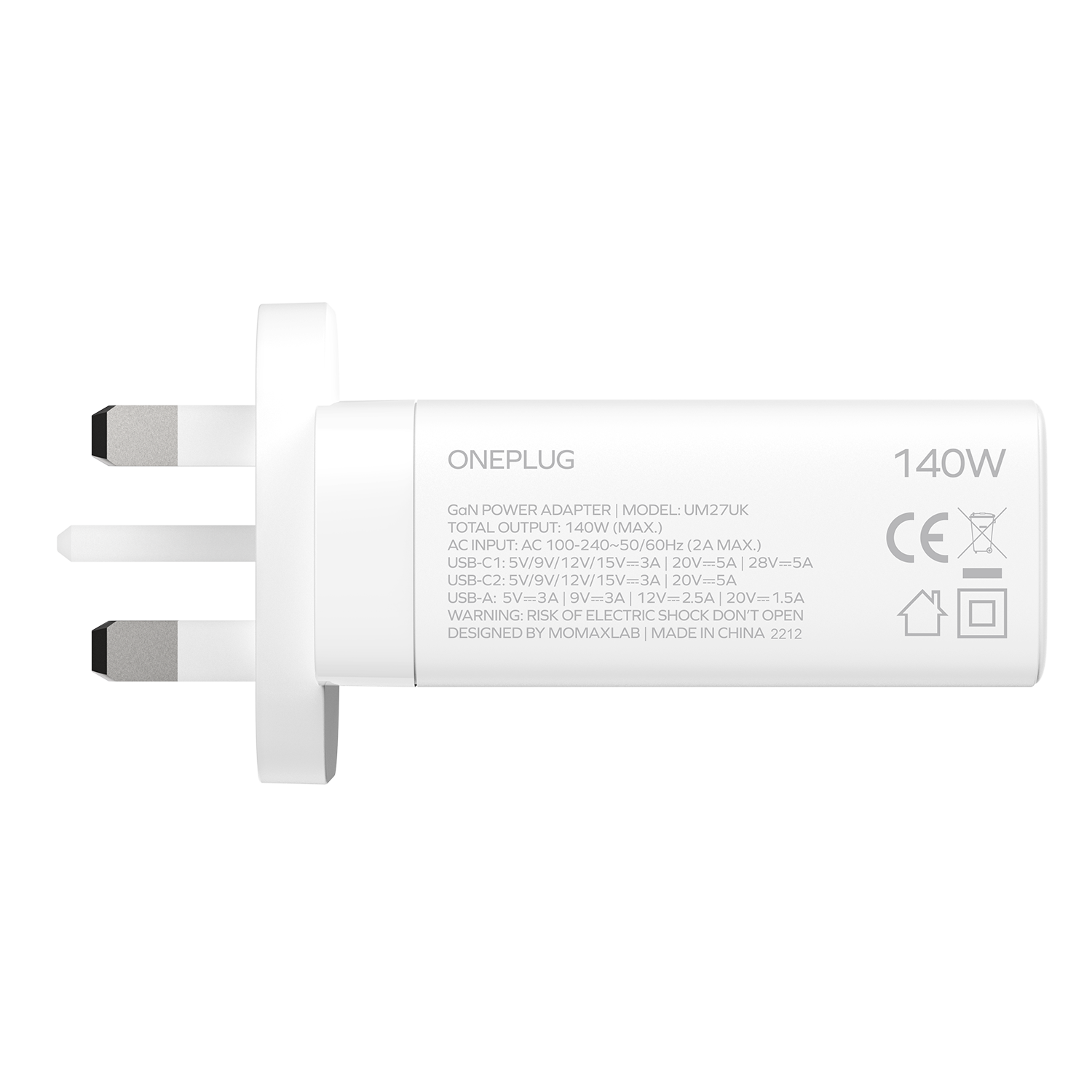 Momax OnePlug GAN Charger 3-Ports 140W