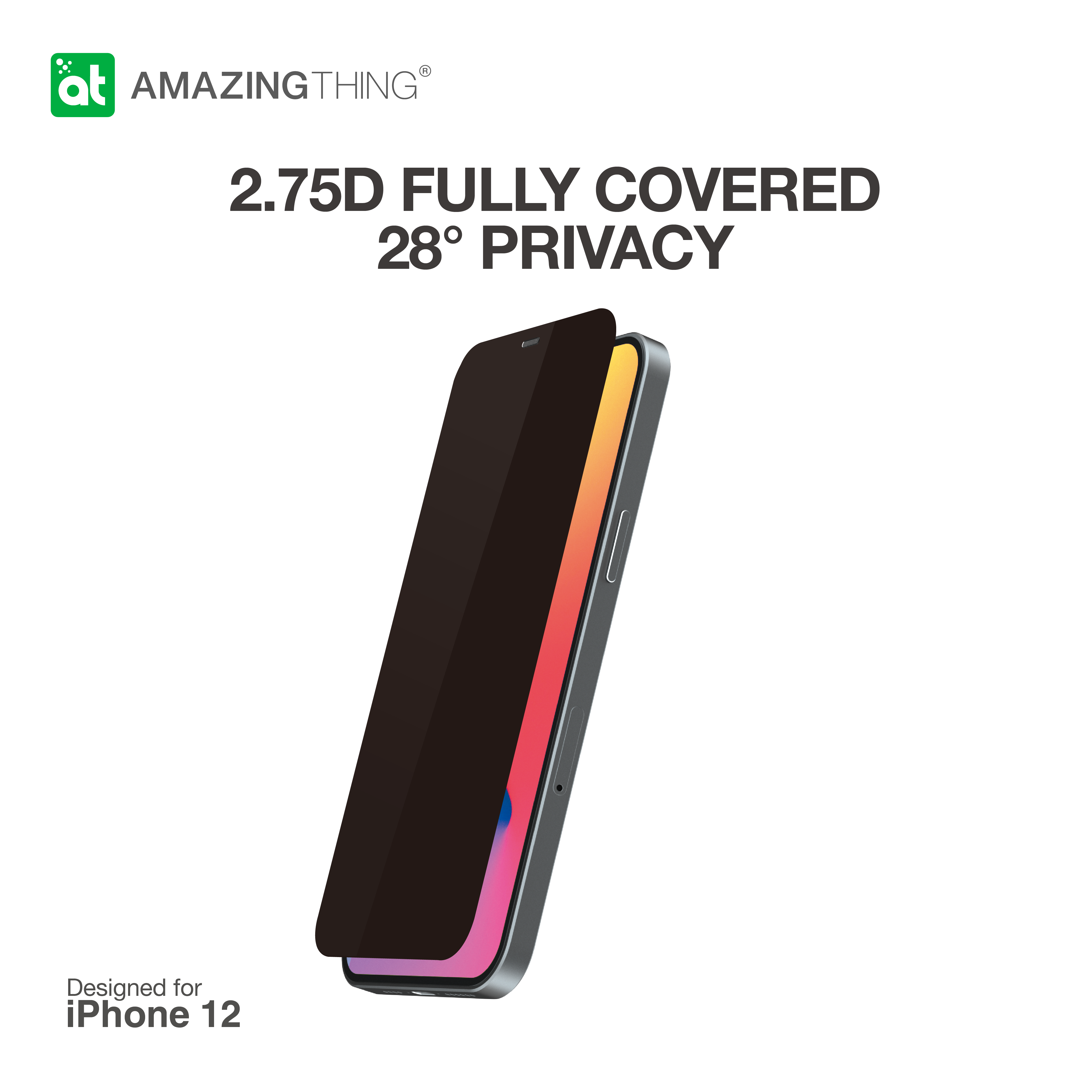 AMAZINGthing Supreme Glass 2.75D Fully Covered Anti-Dust Filter with Installer for iPhone 12 Mini - TECH STREET