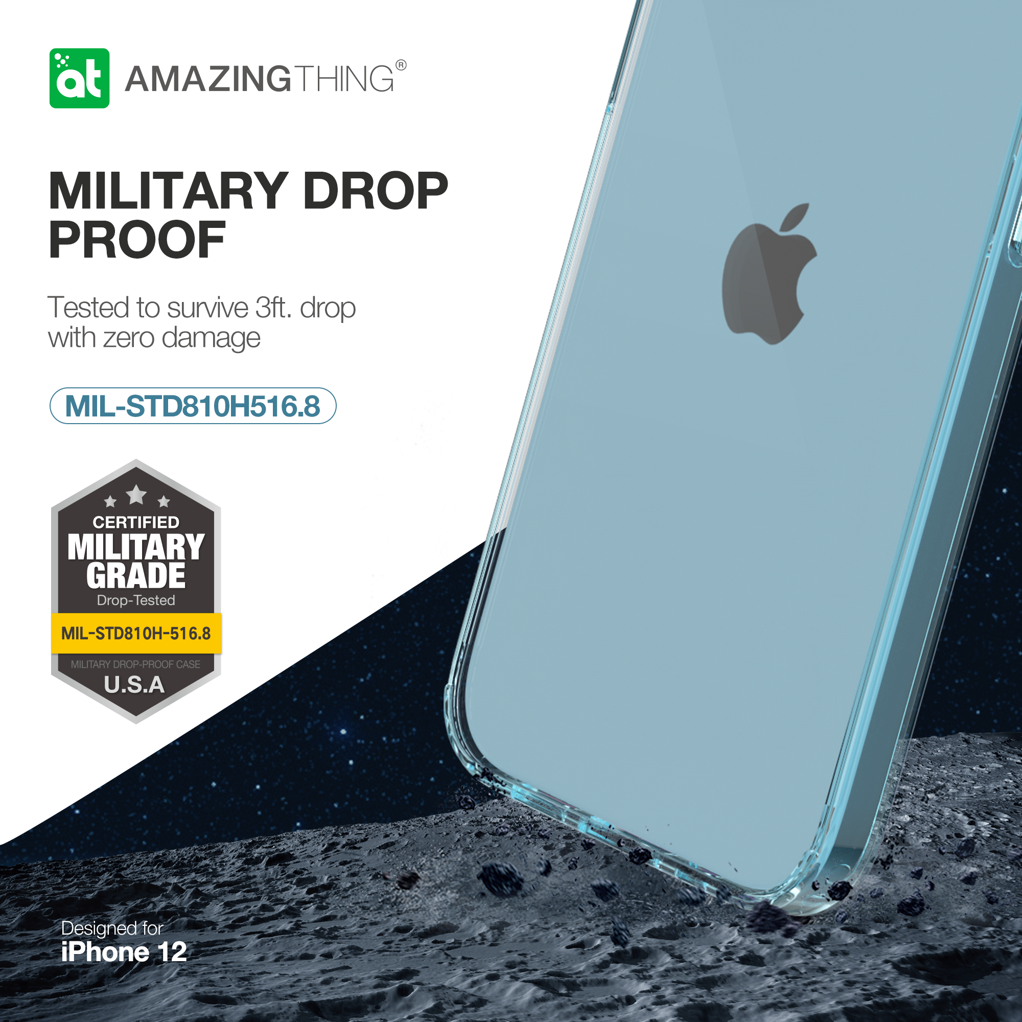 AMAZINGthing Anti-Microbial Outre Minimal Drop Protection Case for iPhone 12 Mini - TECH STREET