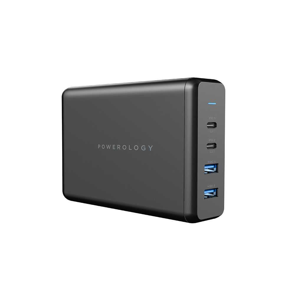 Powerology 4-Ports Quick Charging Power Terminal 156W UK - Black - TECH STREET