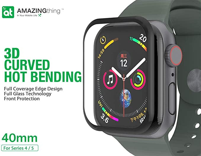 AMAZINGthing Apple Watch 40MM 3D Full Glue for Series 5/4 Supreme Glass Screen Protector - Tech Street