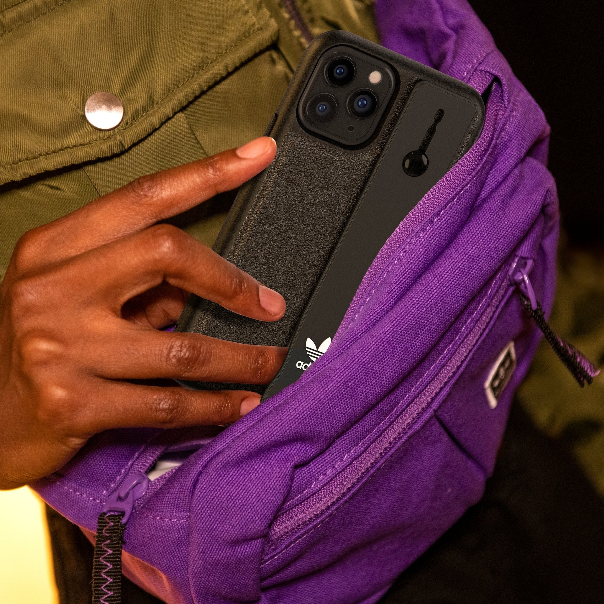 Adidas Original Hand Strap Case for iPhone 12 & 12 Pro - Black - TECH STREET