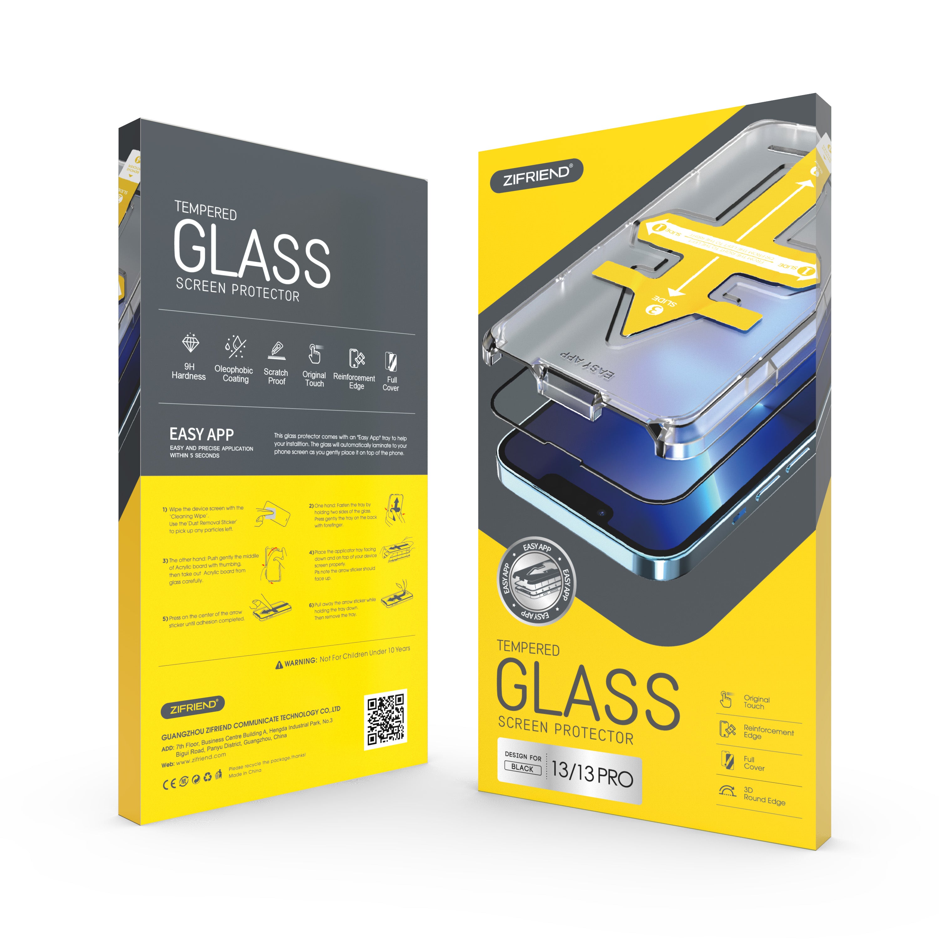 Zifriend Premium Glass Screen Protector for iPhone 13 / 13 Pro - Clear