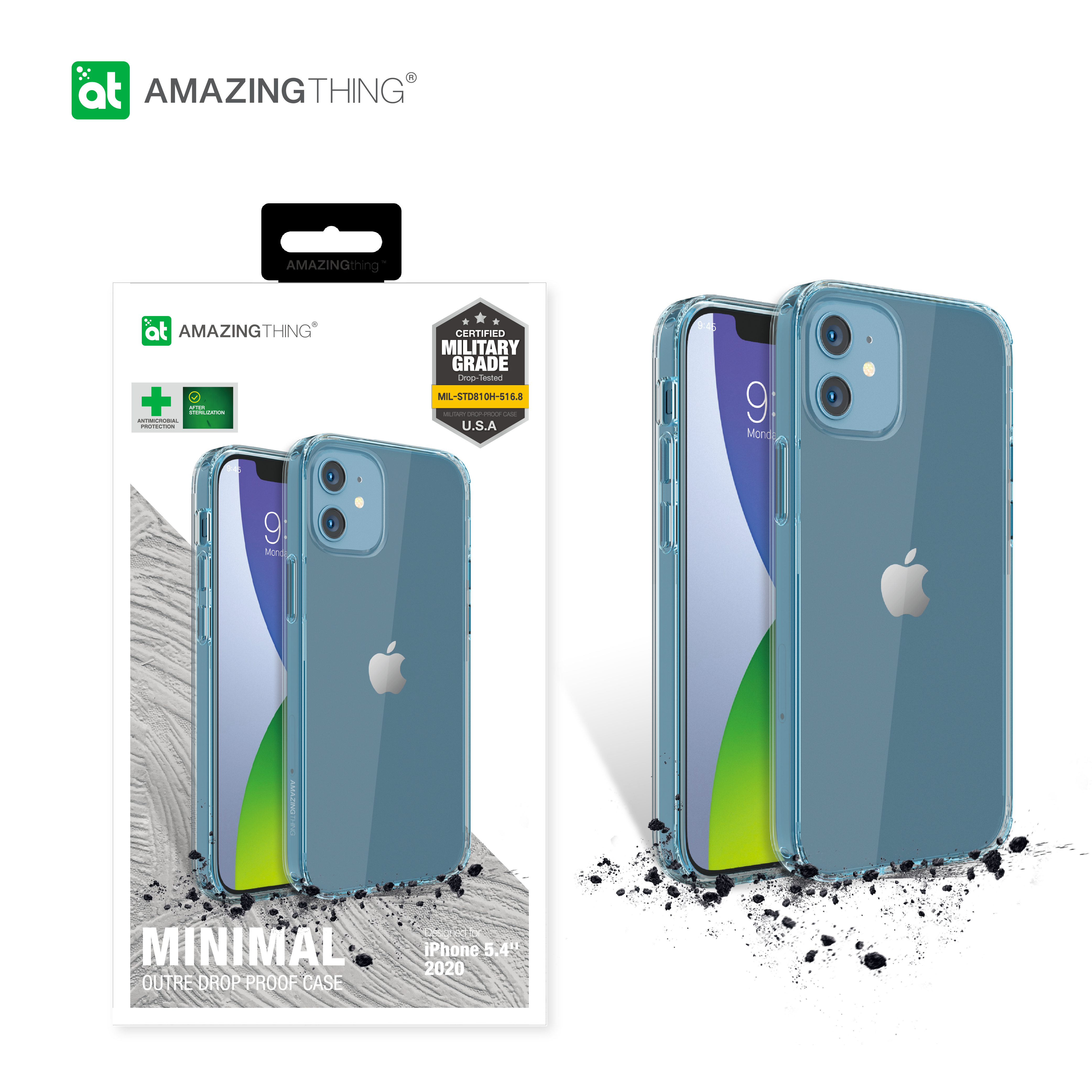 AMAZINGthing Anti-Microbial Outre Minimal Drop Protection Case for iPhone 12 Mini - TECH STREET