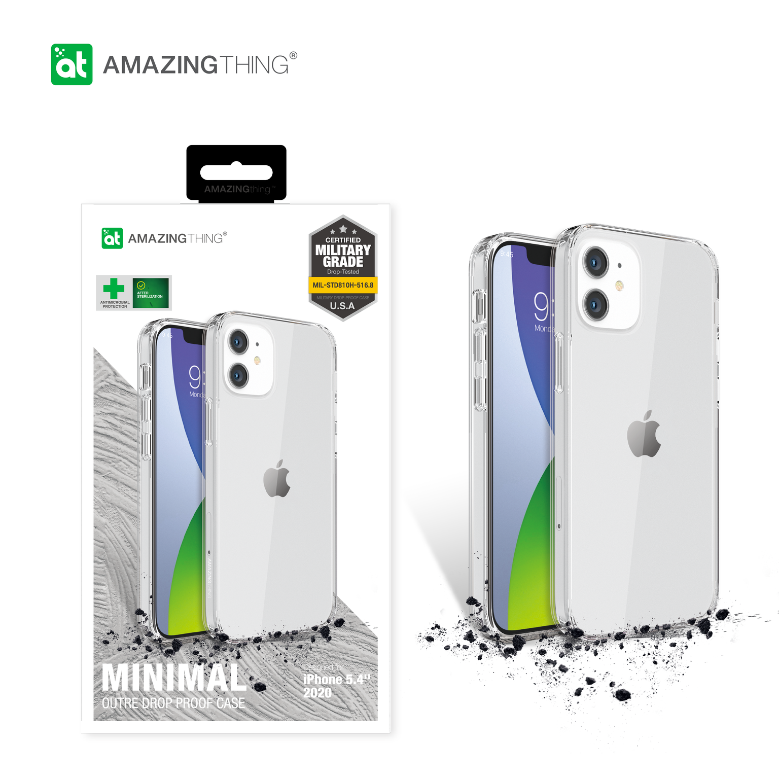 AMAZINGthing Anti-Microbial Outre Minimal Drop Protection Case for iPhone 12 Mini - TECH STREET