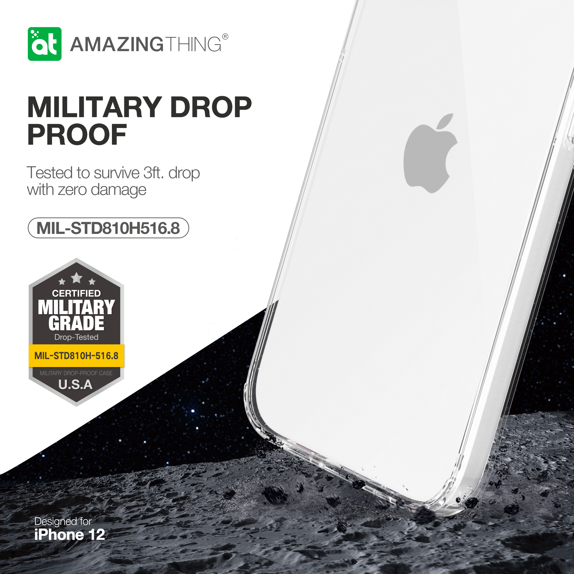 AMAZINGthing Anti-Microbial Outre Minimal Drop Protection Case for iPhone 12 Mini - TECH STREET