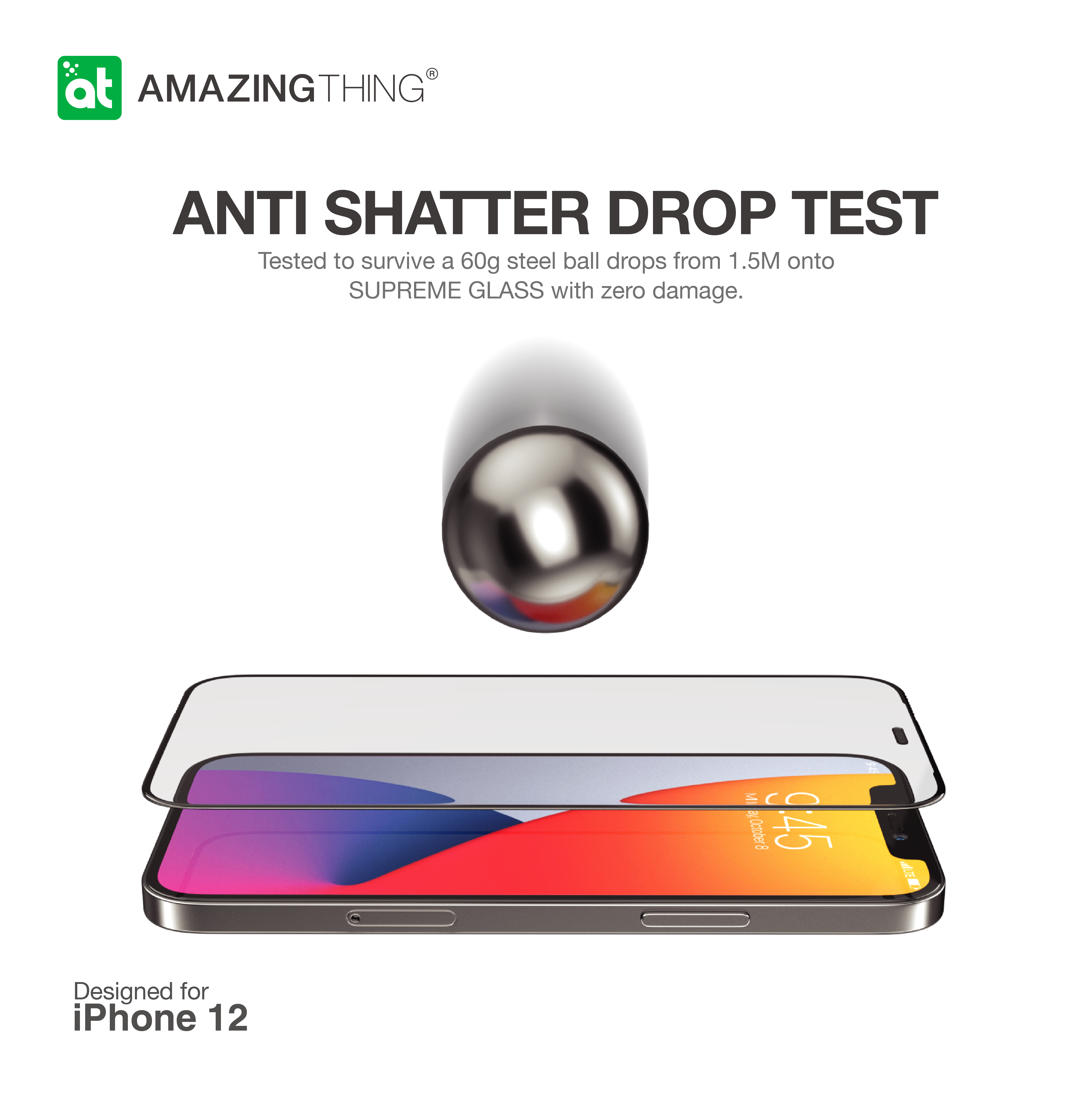 AMAZINGthing Supreme Glass 2.75D Fully Covered Anti-Dust Filter with installer for iPhone 12 & 12 Pro - TECH STREET