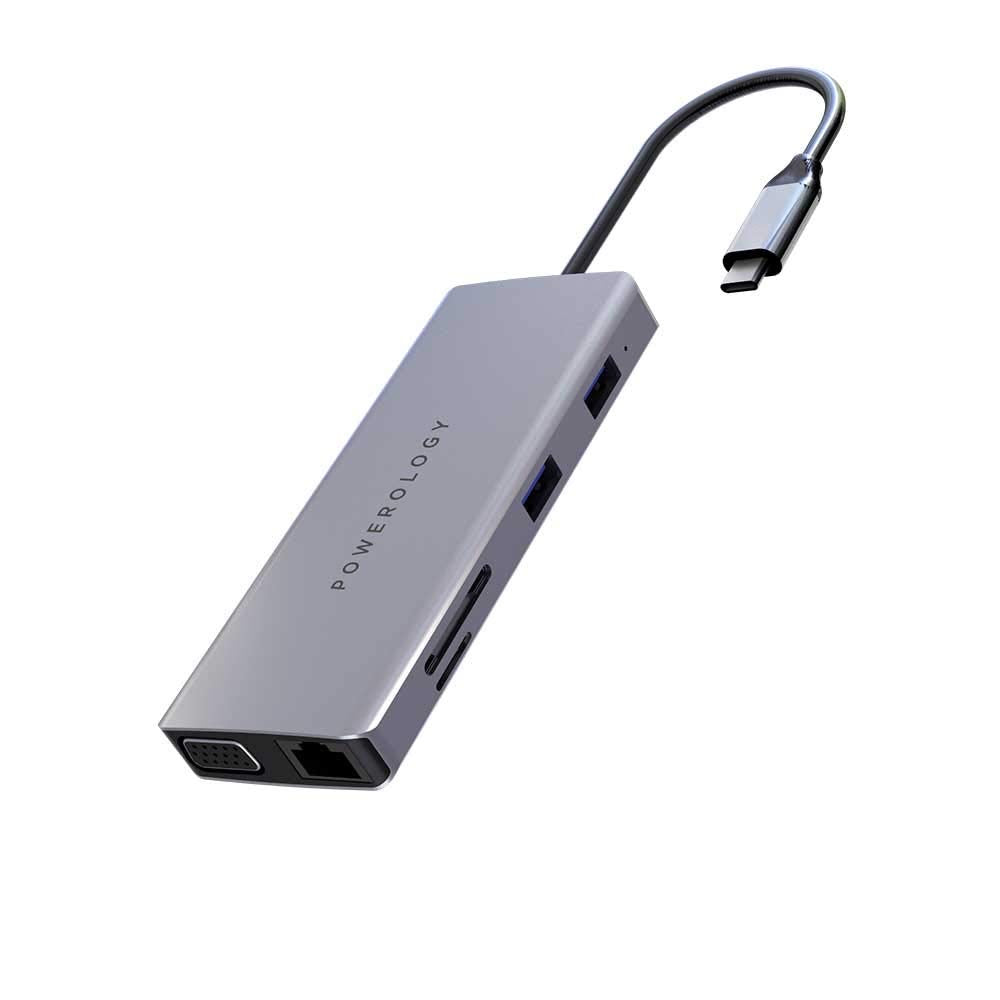 Powerology 11 in 1 USB-C Hub - Gray - TECH STREET