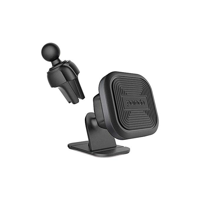 Porodo Aluminum Magnet Car Mount ( Air vent + On holder ) - Gray - TECH STREET