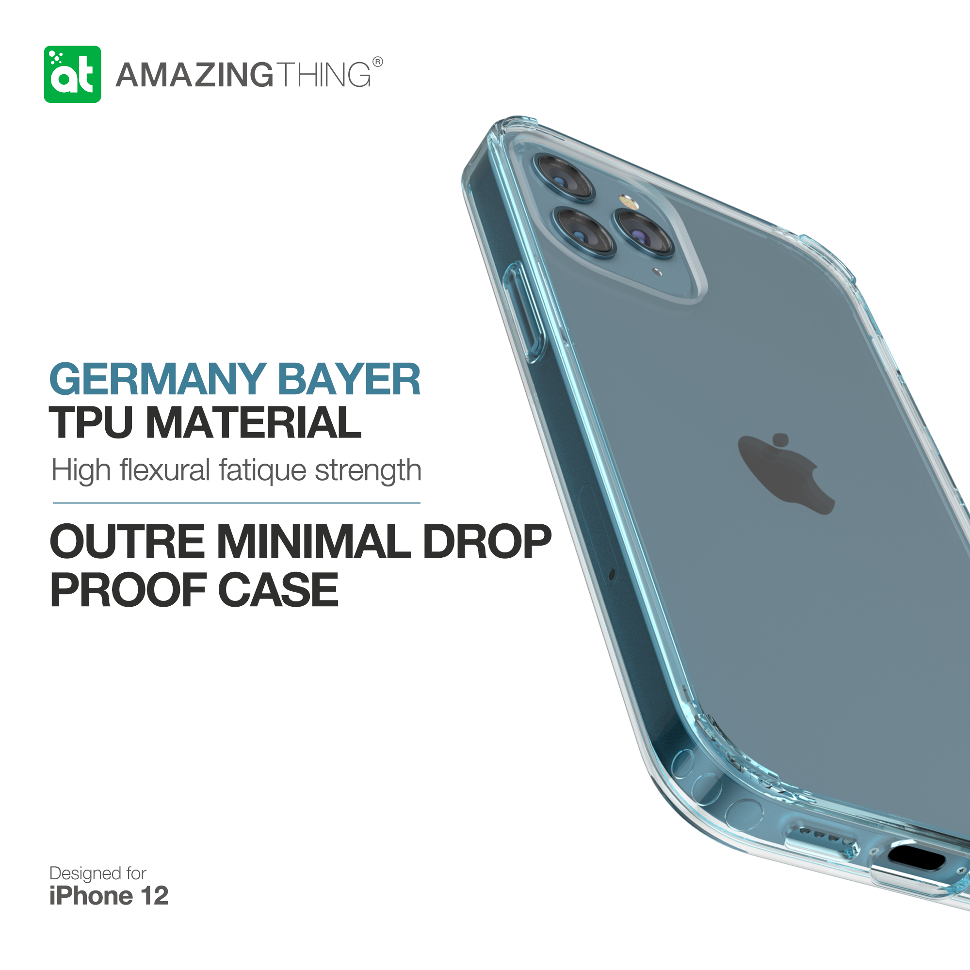 AMAZINGthing Anti-Microbial Outre Minimal Drop Protection Case for iPhone 12 Mini - TECH STREET