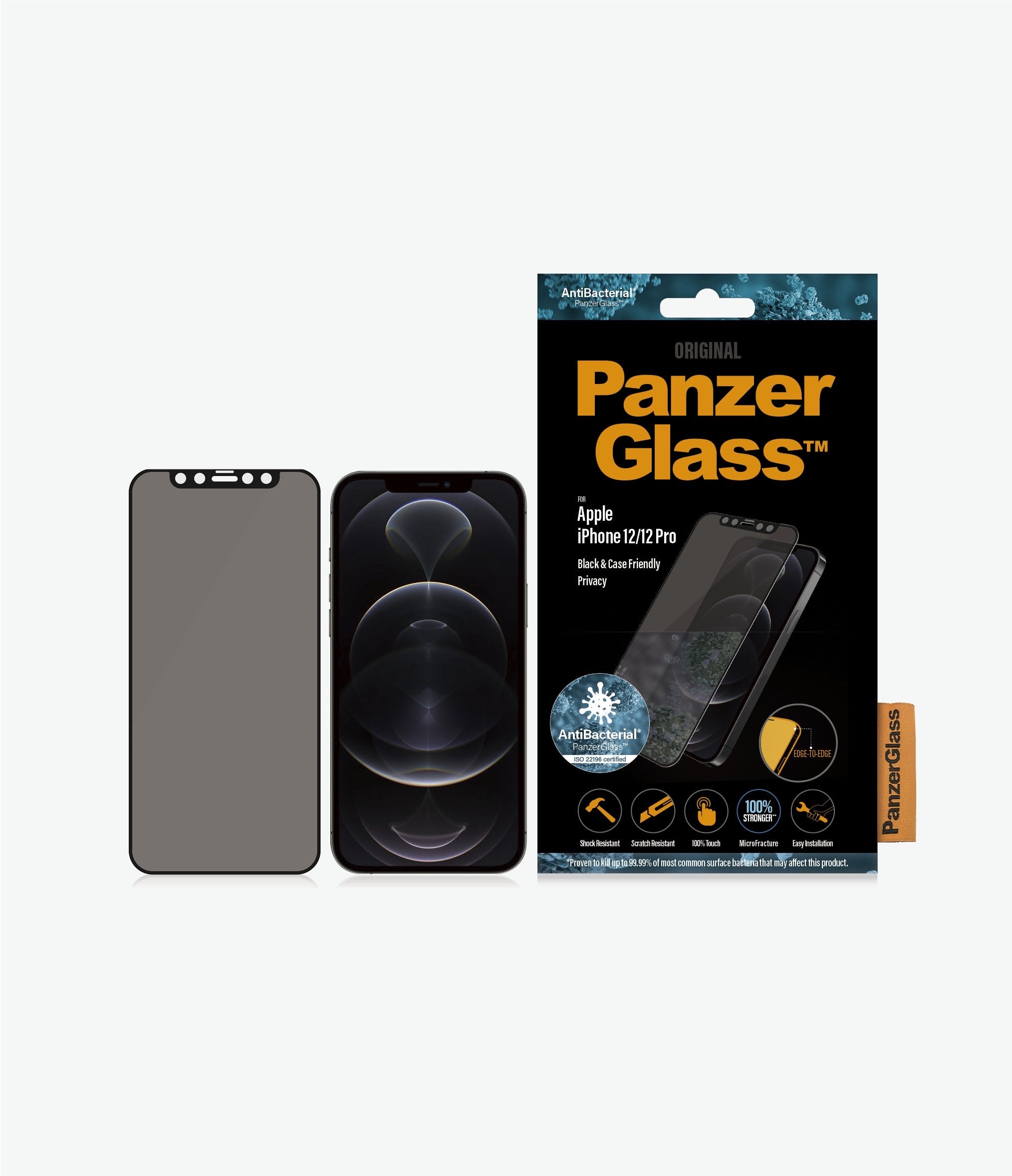 PanzerGlass Screen Protectors Edge to Edge Black Frame for iPhone 12 & 12 Pro - TECH STREET
