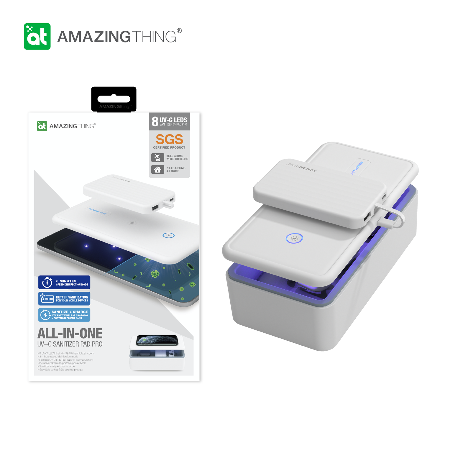 AMAZINGthing All in One UV-C Light Box with Pad Pro and 6000mAh Power Bank - TECH STREET