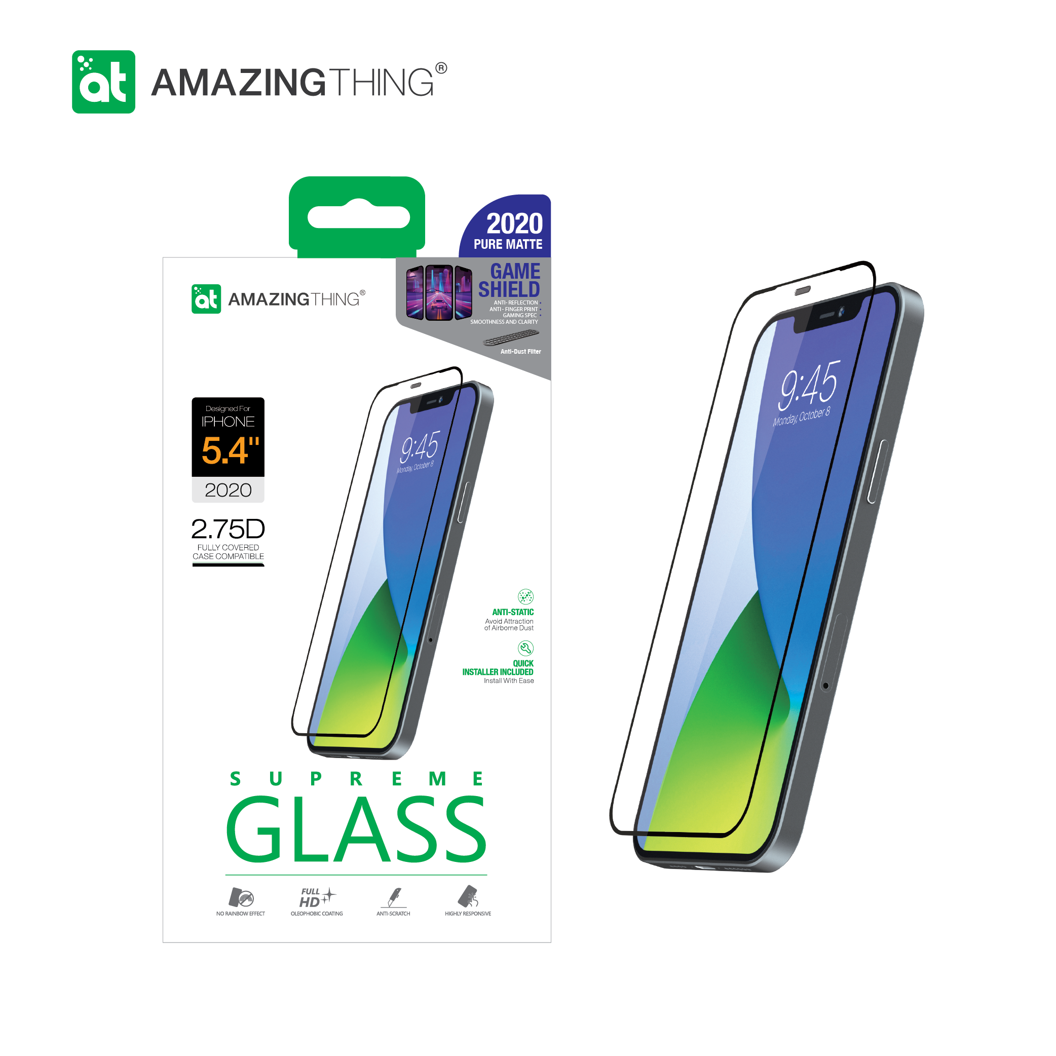 AMAZINGthing Supreme Glass 2.75D Fully Covered Anti-Dust Filter with Installer for iPhone 12 Mini - TECH STREET