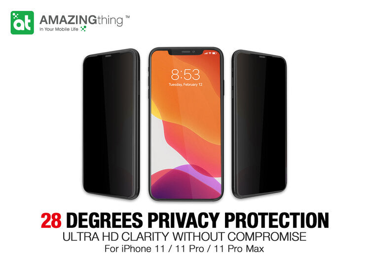AMAZINGthing 2.75D Ex-Bullet Matte Privacy Dust Filter Glass with Installer for iPhone 11 - TECH STREET
