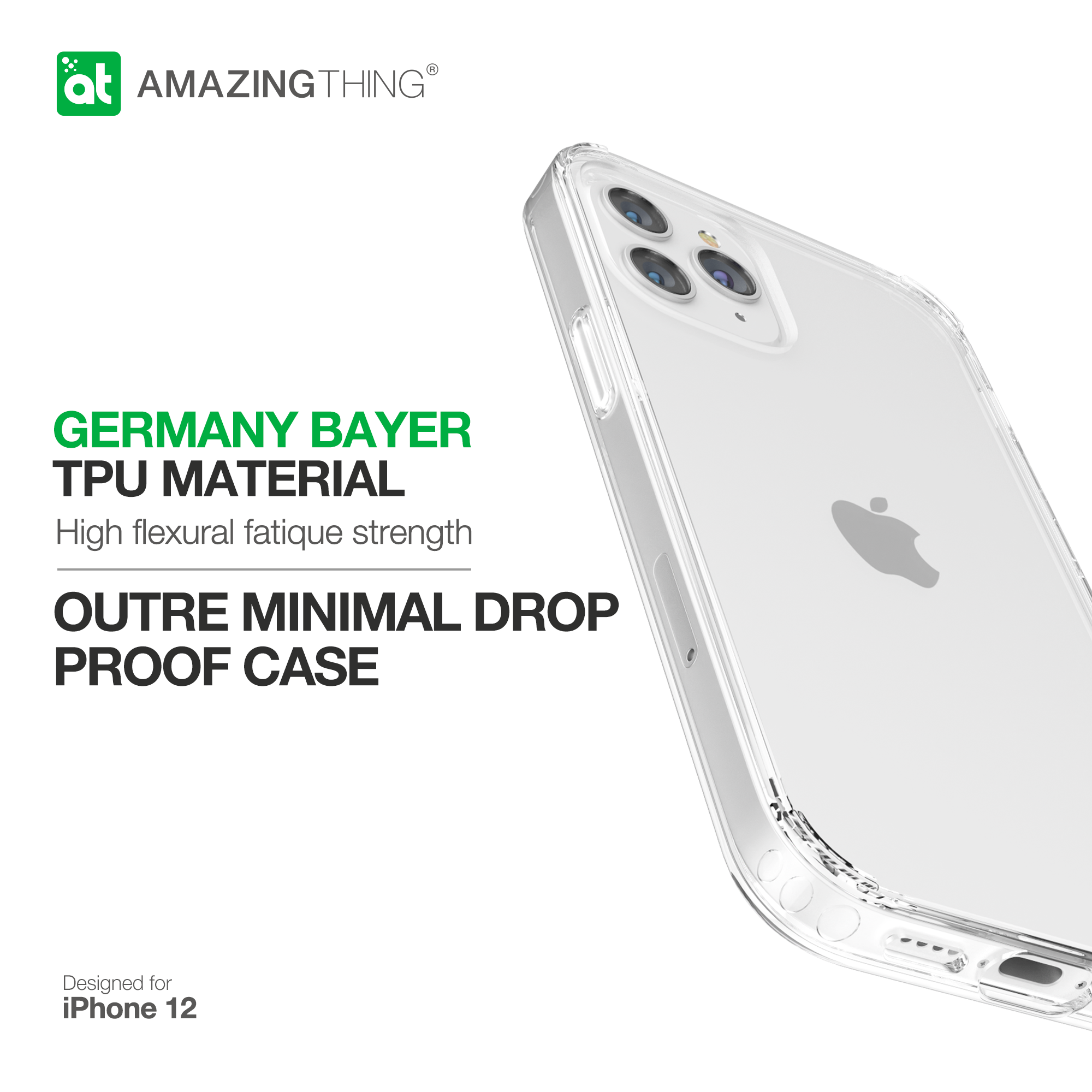AMAZINGthing Anti-Microbial Outre Minimal Drop Protection Case for iPhone 12 Mini - TECH STREET