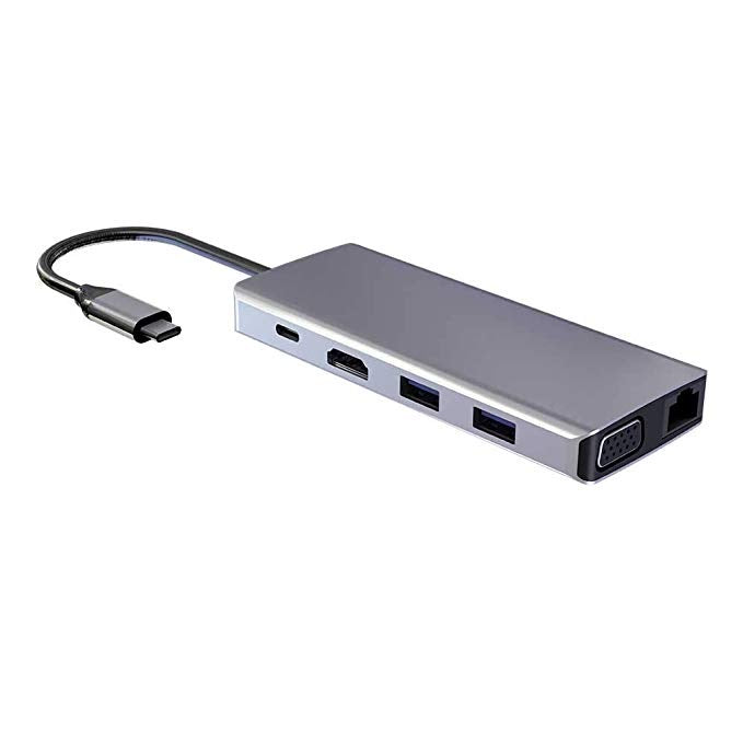 Powerology 11 in 1 USB-C Hub - Gray - TECH STREET