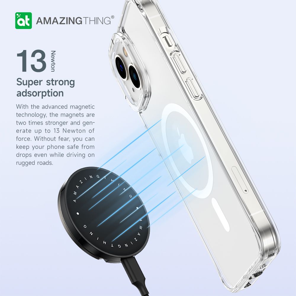 AMAZINGthing Minimal MagSafe Drop Proof Case for iPhone 14 6.7 Plus - Clear