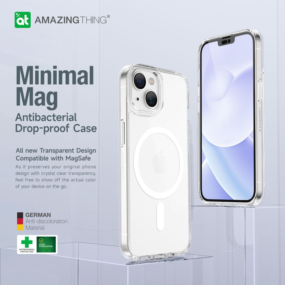 AMAZINGthing Minimal MagSafe Drop Proof Case for iPhone 14 6.1 - Clear